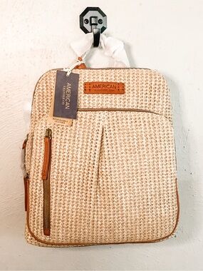 NWT American Leather Co Raffia Cleveland Backpack